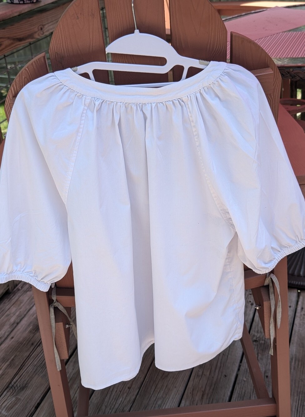 Poplin Cotton Button-up top White Top Size Large - Picture 3 of 5